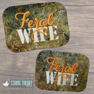 Feral Wife ITH mug rug machine embroidery design