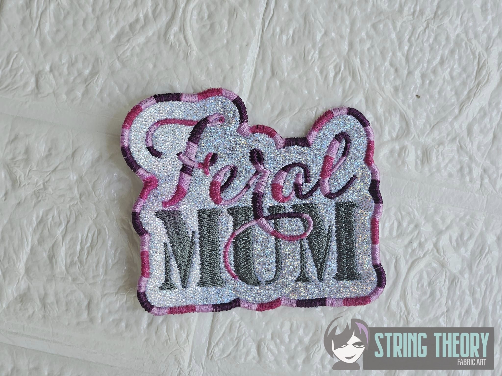 Feral Mum ITH patch machine embroidery design