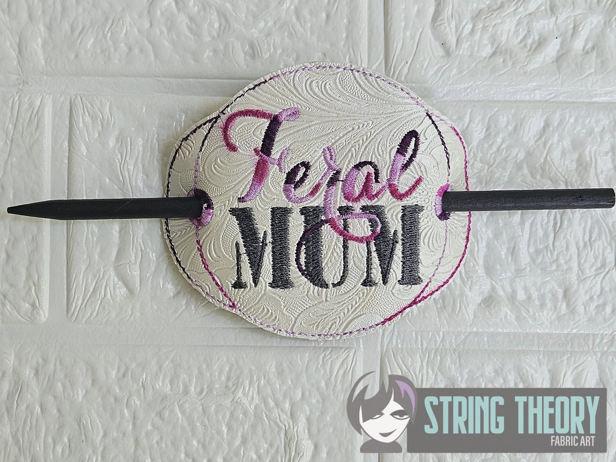 Feral Mum ITH bun cover machine embroidery design