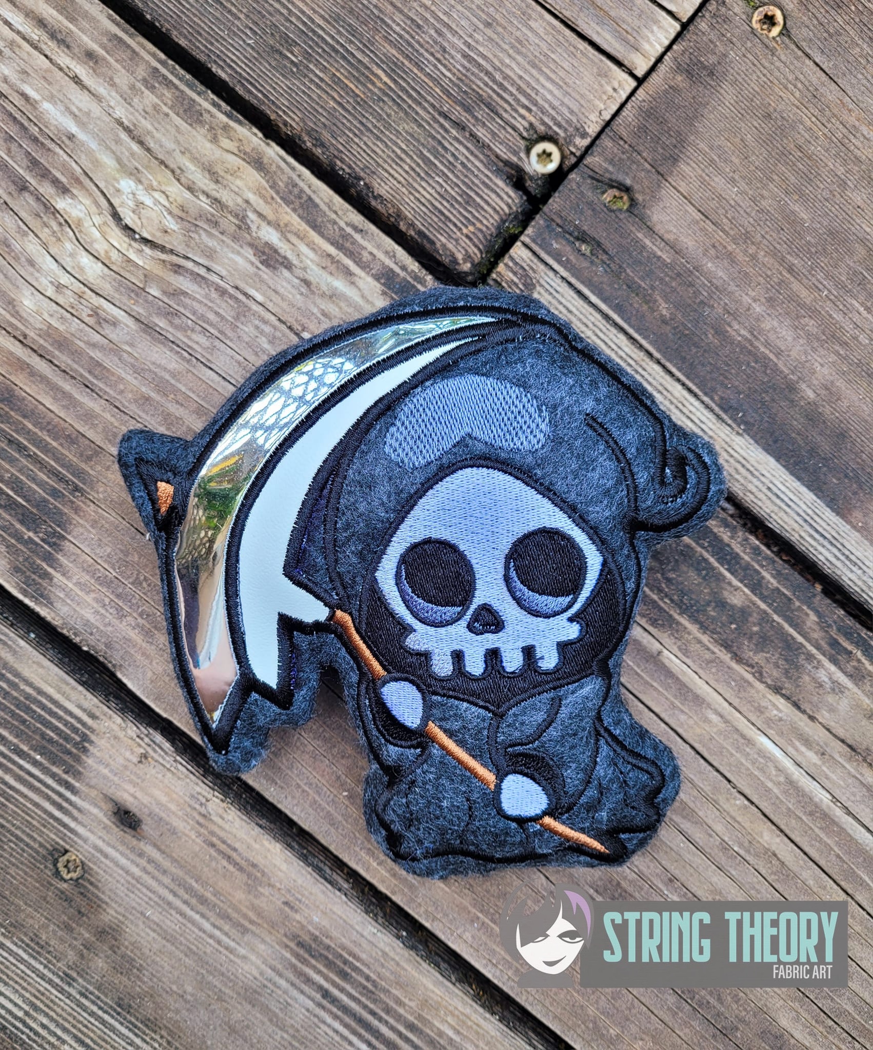 Chibi Grim Reaper ITH stuffie machine embroidery design