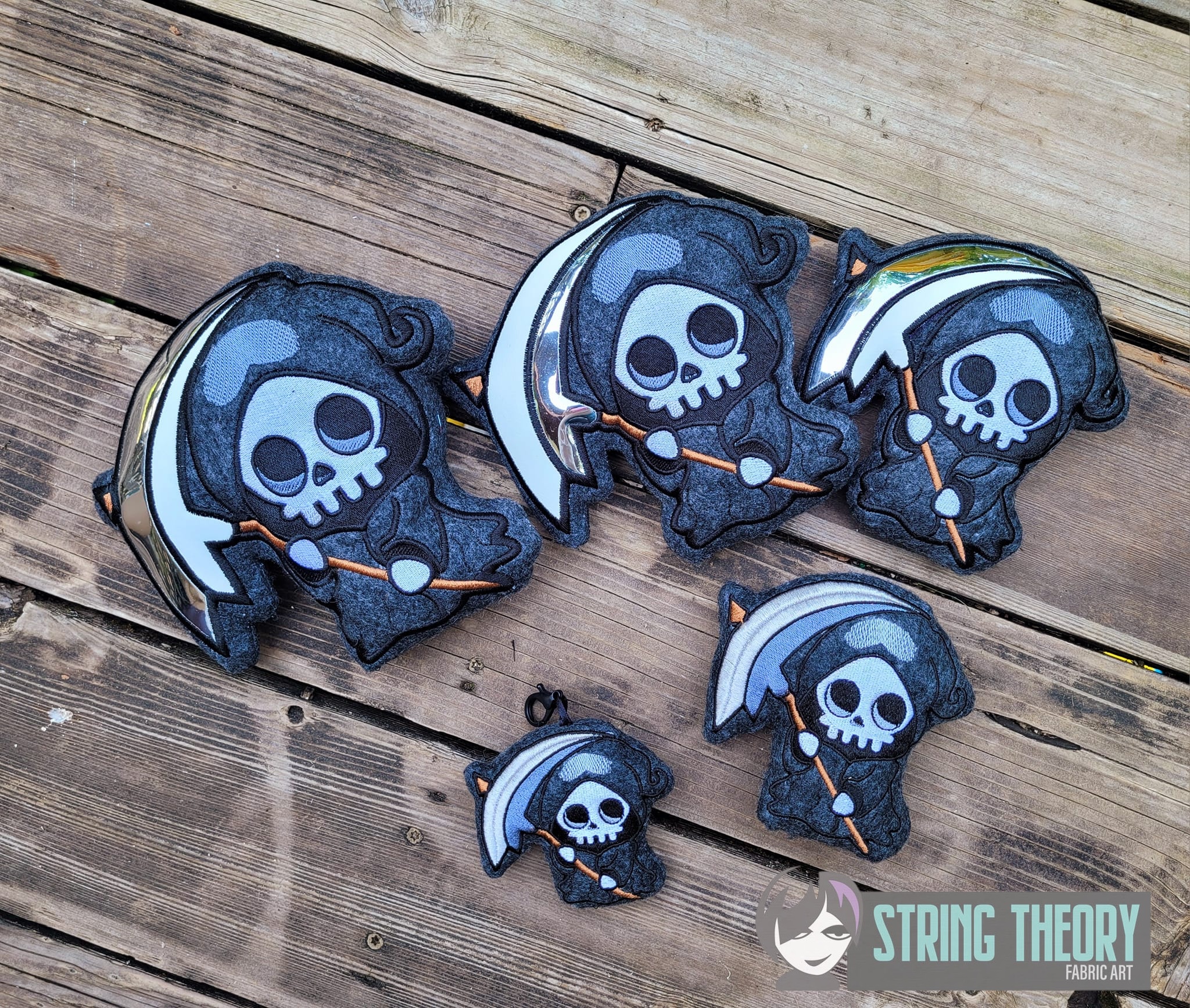 Chibi Grim Reaper ITH stuffie machine embroidery design