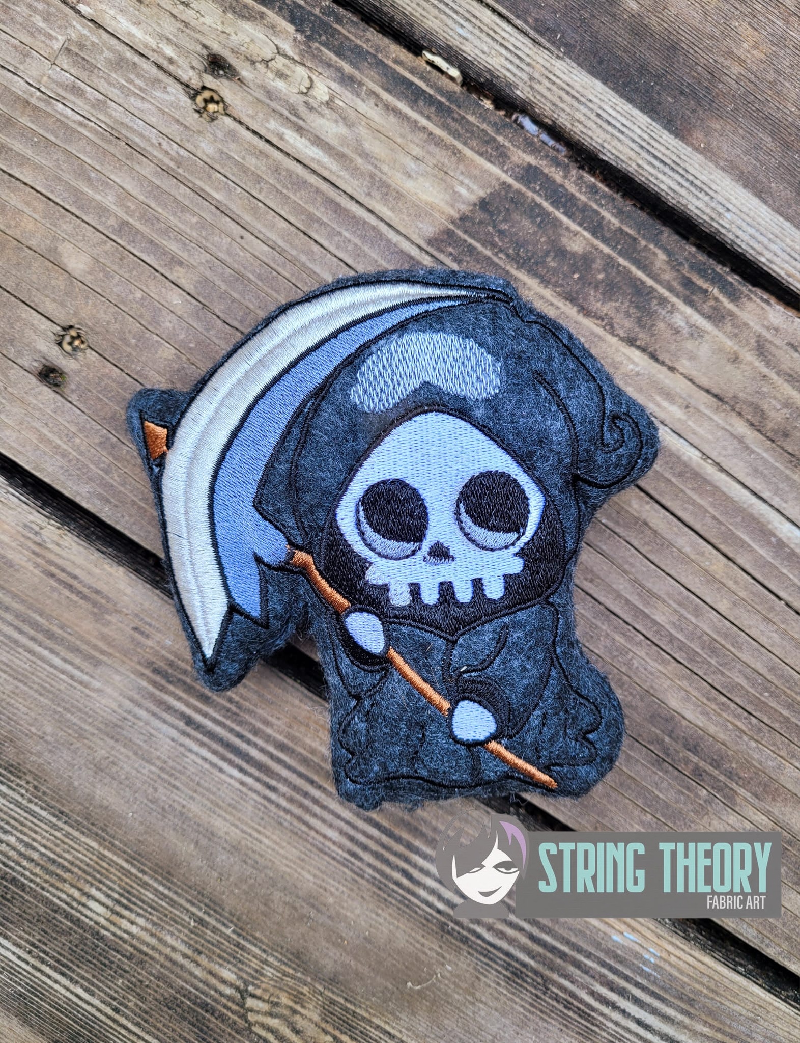 Chibi Grim Reaper ITH stuffie machine embroidery design