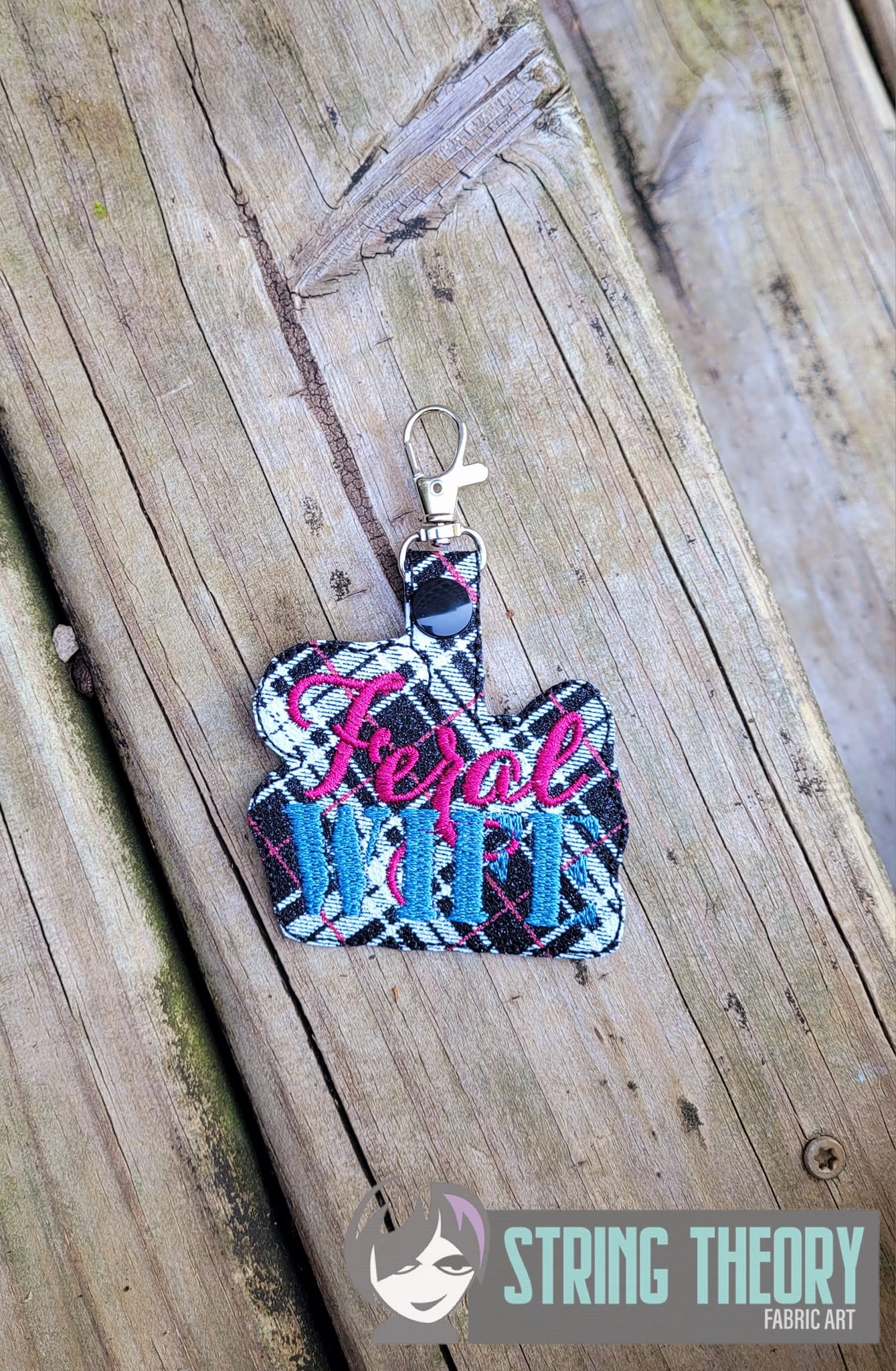 Feral Wife ITH fob machine embroidery design