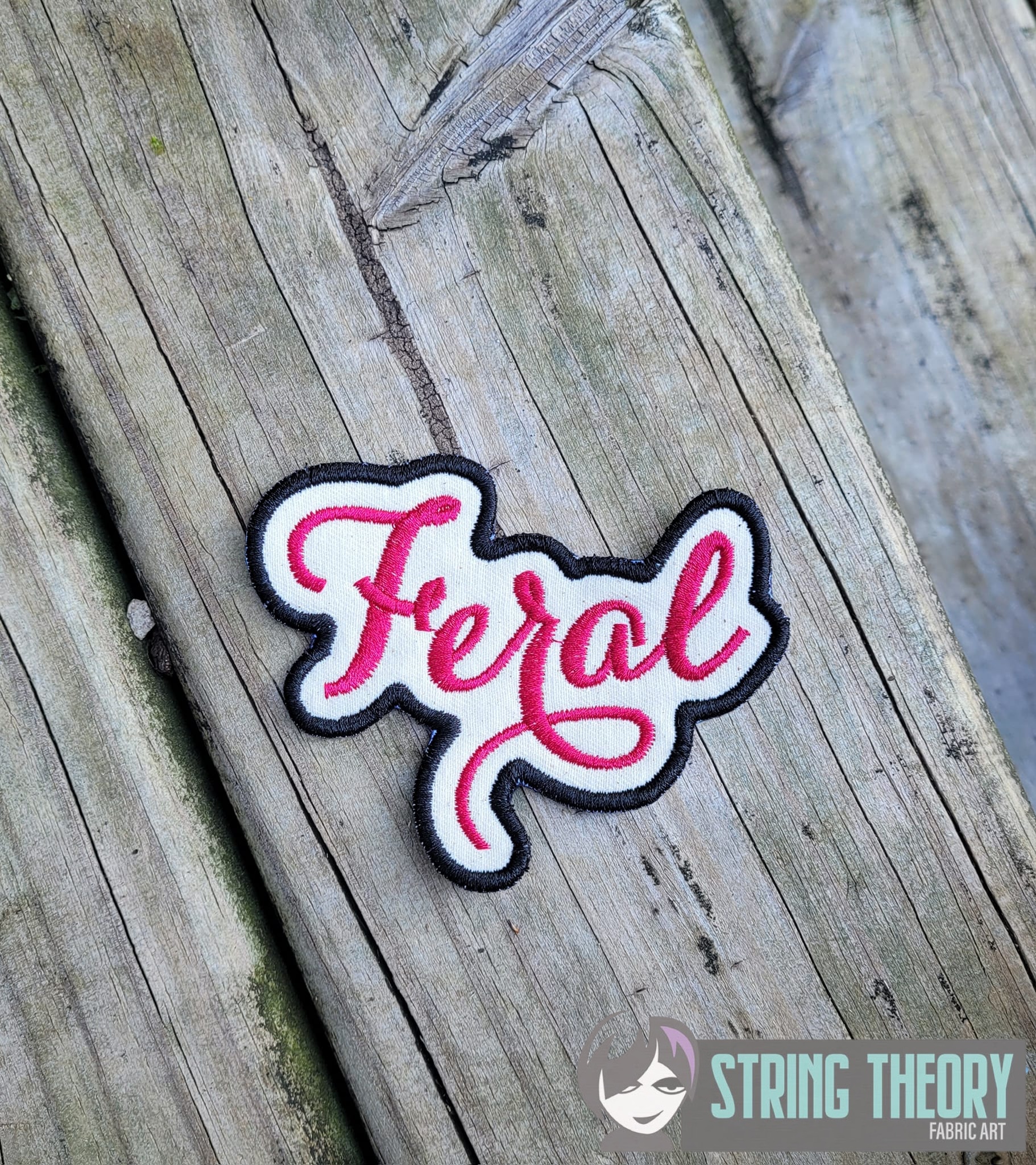 Feral ITH patch machine embroidery design