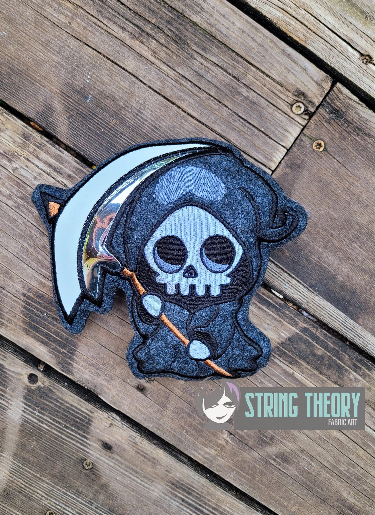 Chibi Grim Reaper ITH stuffie machine embroidery design