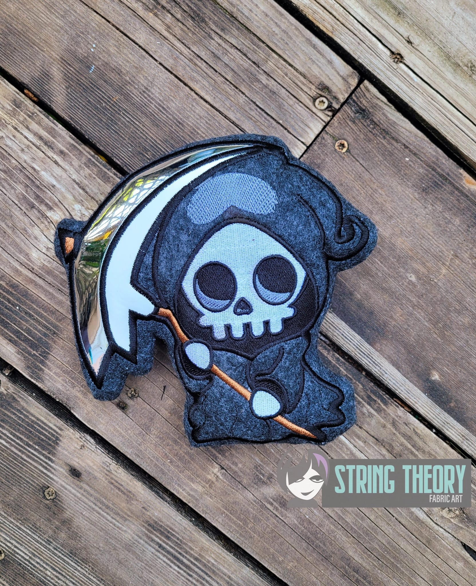 Chibi Grim Reaper ITH stuffie machine embroidery design