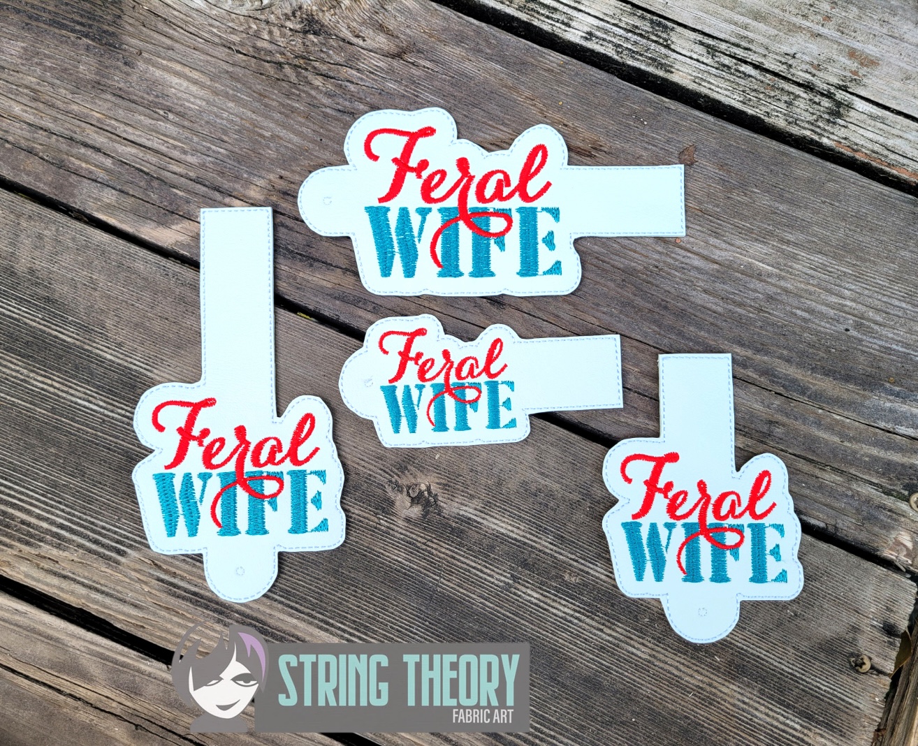 Feral Wife ITH wallet tab machine embroidery design