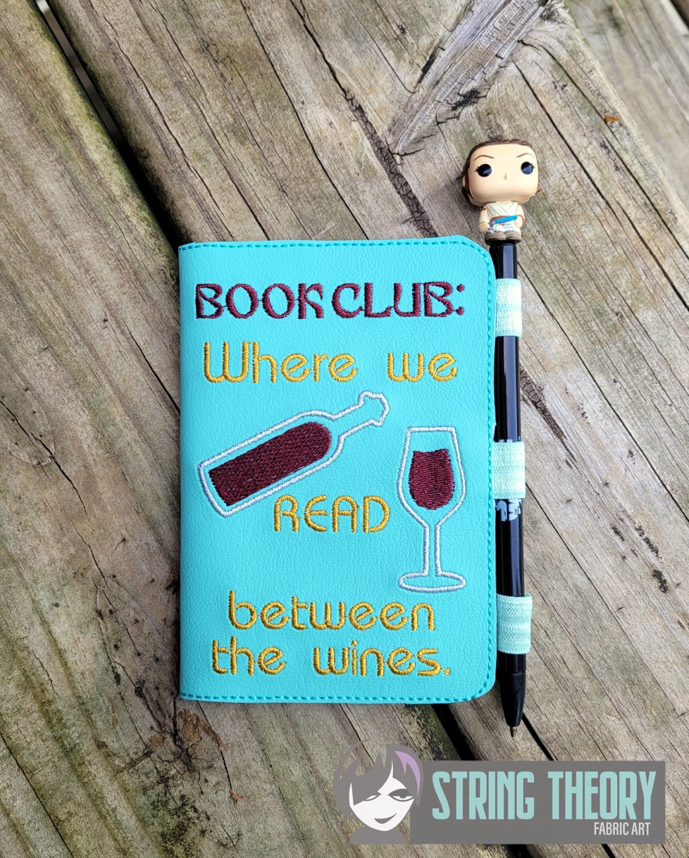 TTBC Read between the wines ITH Notebook cover machine embroidery design