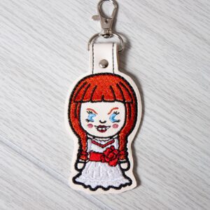 Chibi Annabelle ITH fob machine embroidery design