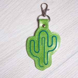 Continuous Line Cactus ITH fob machine embroidery design