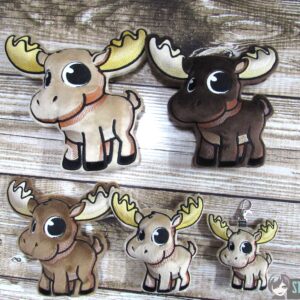Chibi Moose ITH stuffie machine embroidery design