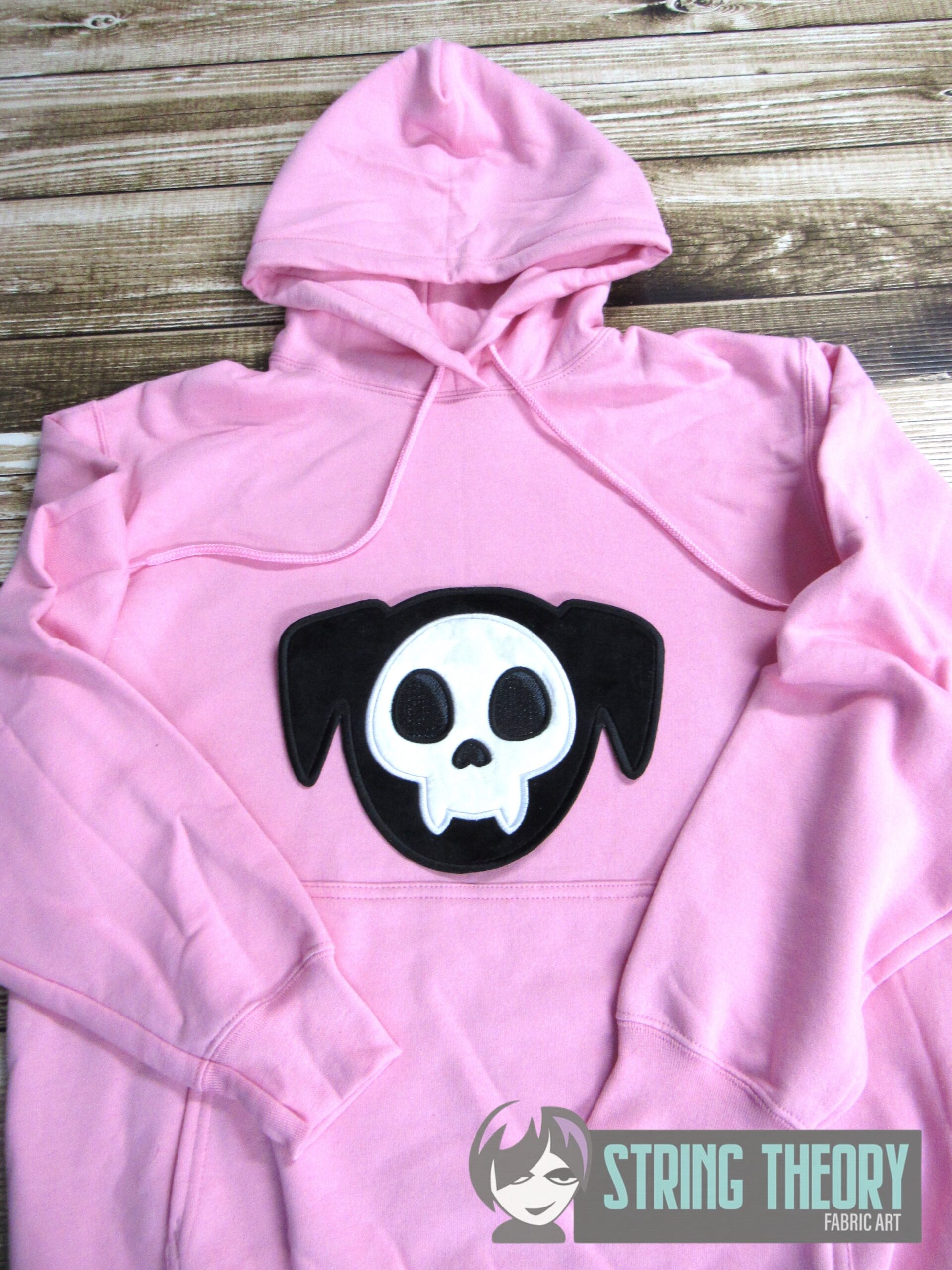 Chibi Skeleton Dog Face machine embroidery design
