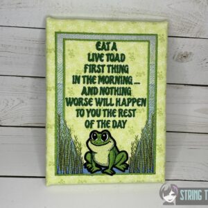 Eat a Live Toad machine embroidery design