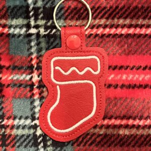 Continuous Line Christmas Stocking ITH fob machine embroidery design