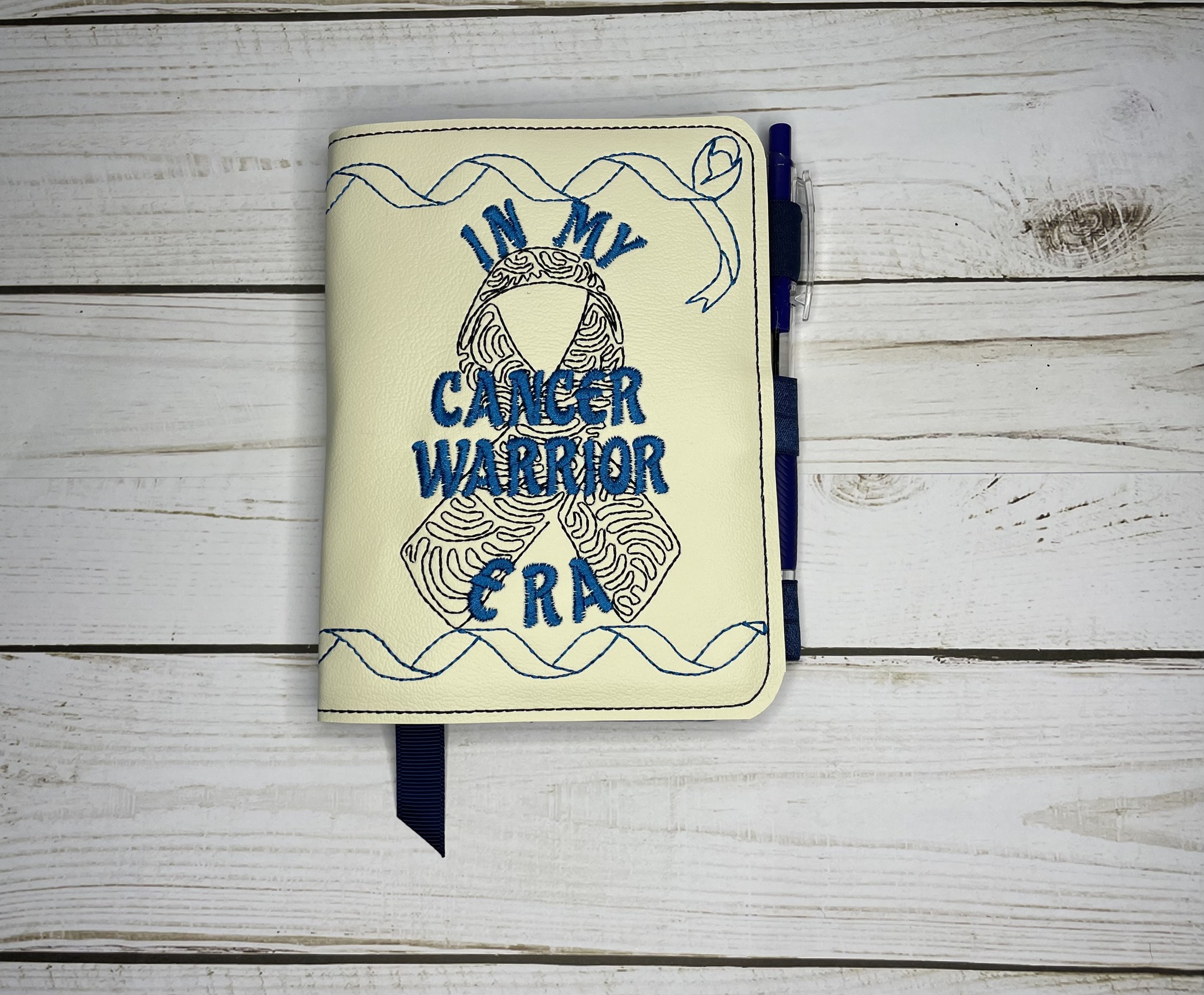 Cancer Warrior Era ITH notebook cover machine embroidery design
