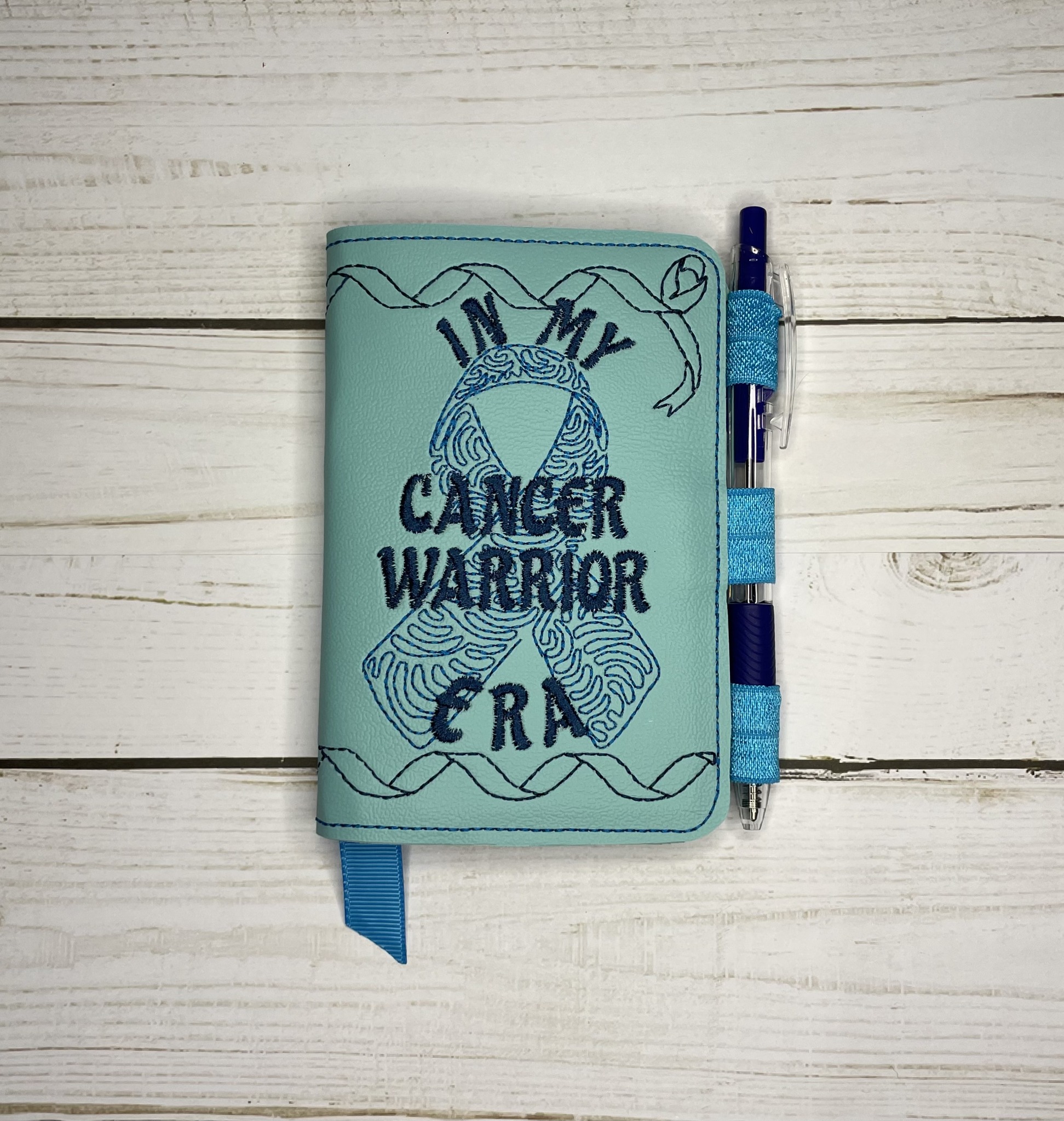 Cancer Warrior Era ITH notebook cover machine embroidery design