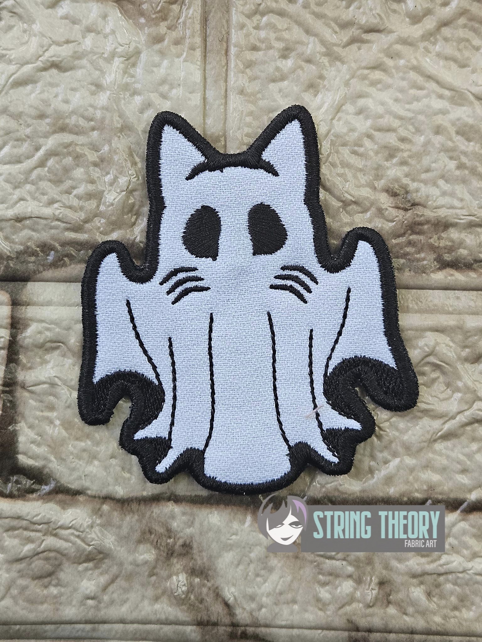 Hungry Ghost ITH patch machine embroidery design