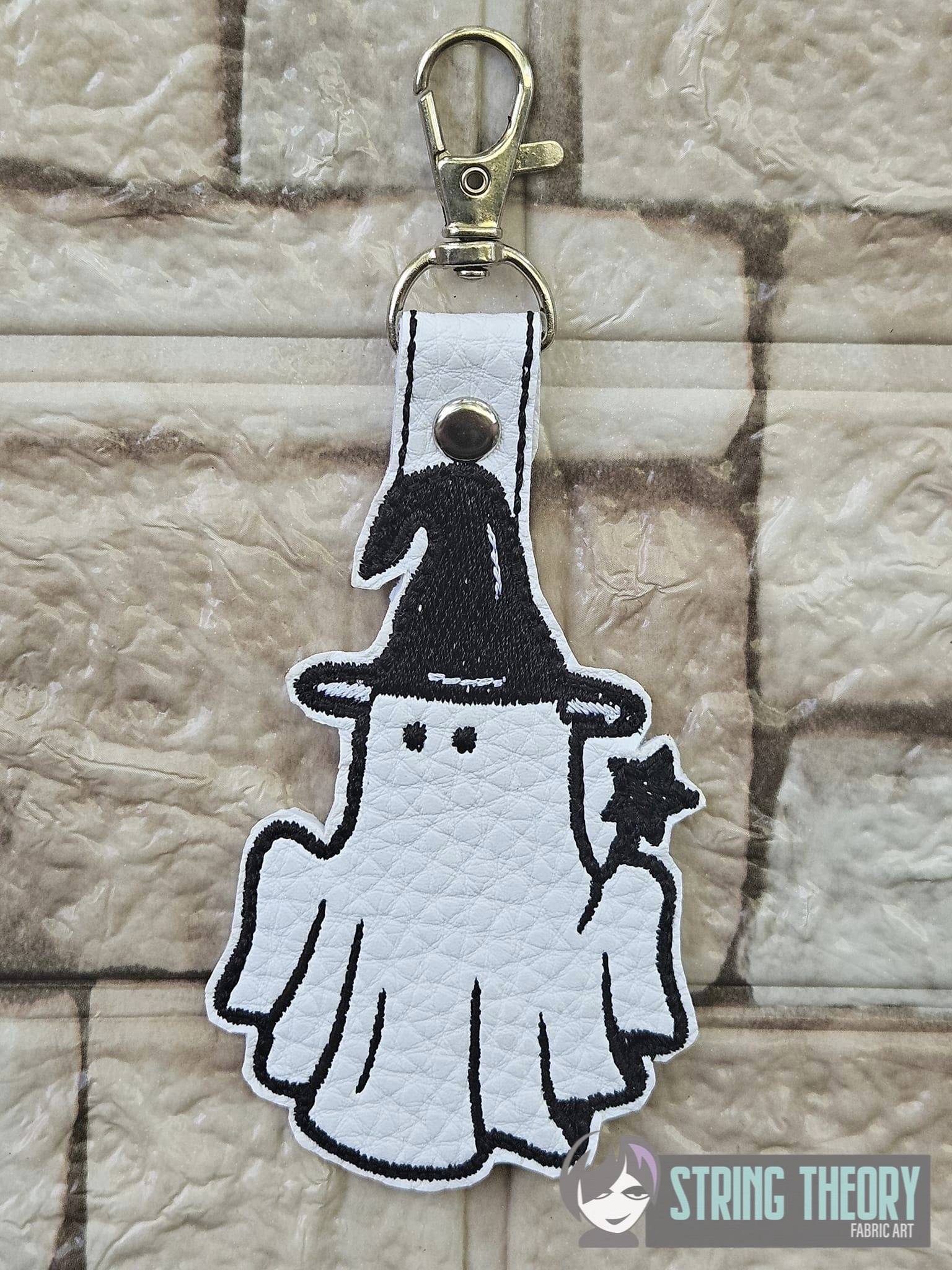 Witch Ghost ITH fob machine embroidery design