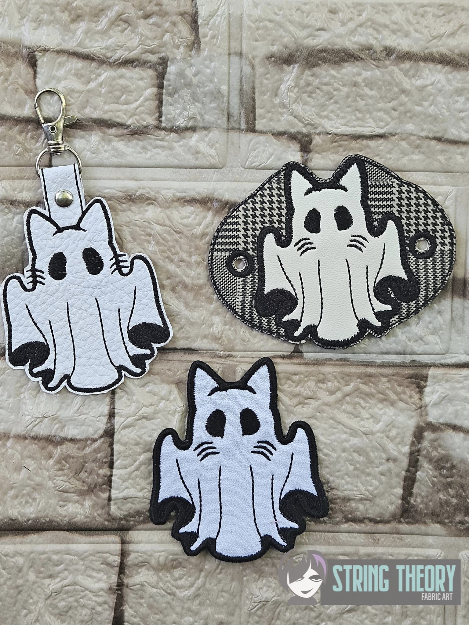 Hungry Ghost ITH patch fob bun cover machine embroidery design