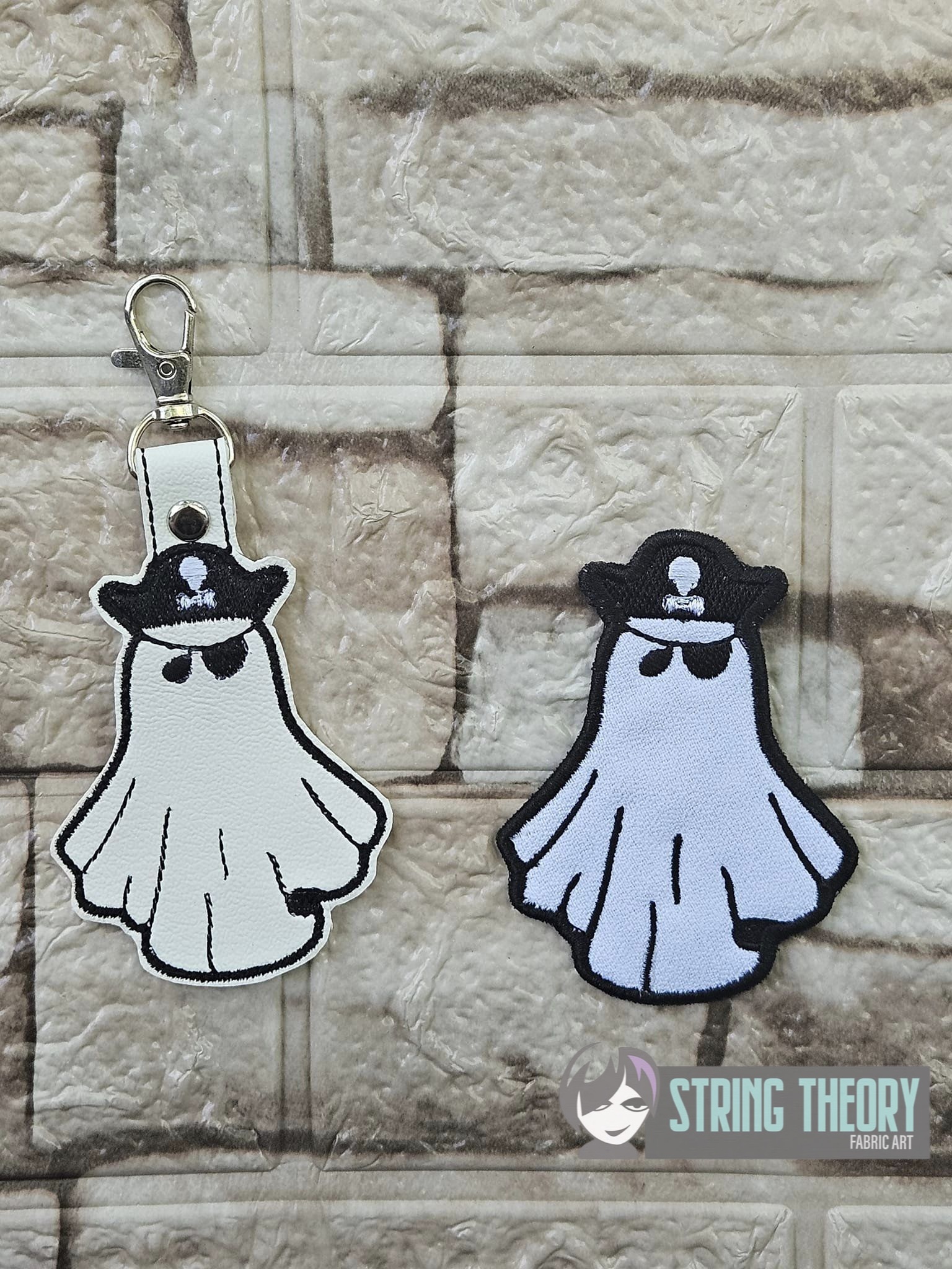 Pirate Ghost ITH patch fob machine embroidery design