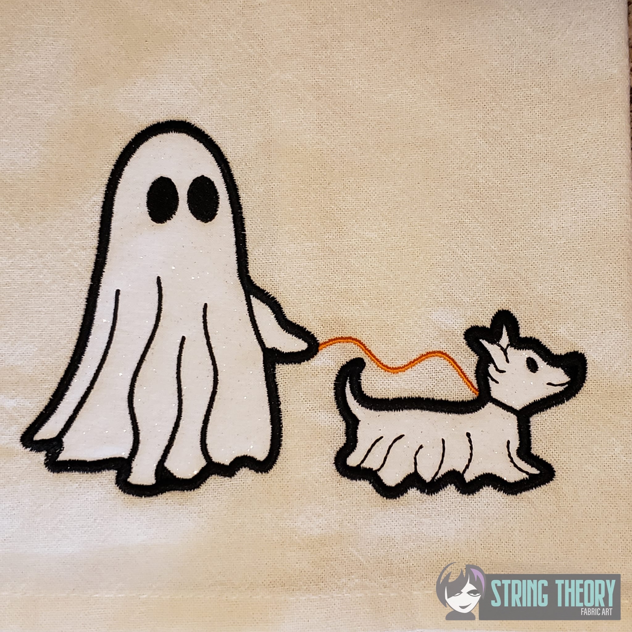 Ghost Walking Dog machine embroidery design