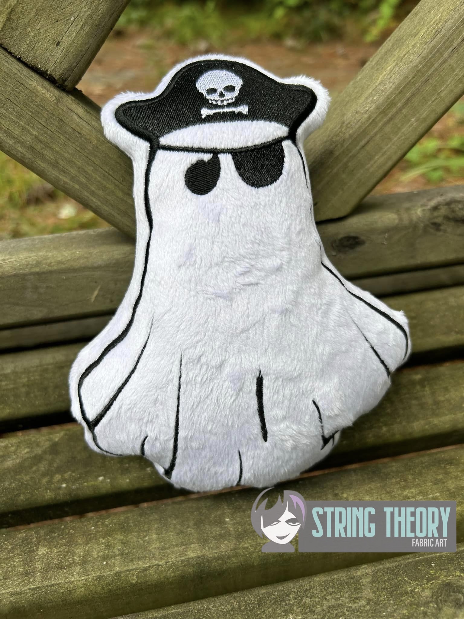 Pirate Ghost ITH stuffie machine embroidery design