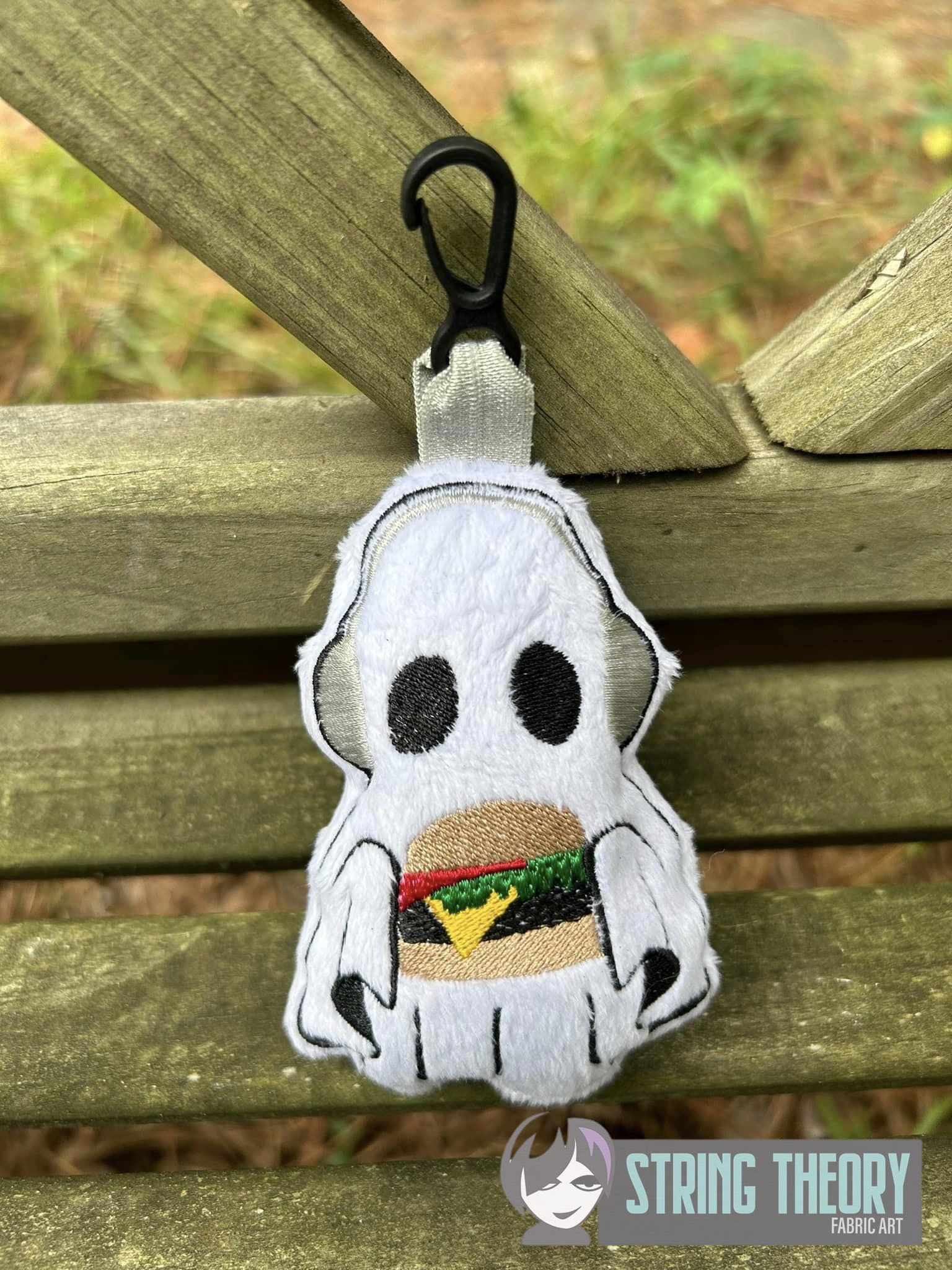 Hungry Ghost ITH stuffie machine embroidery design