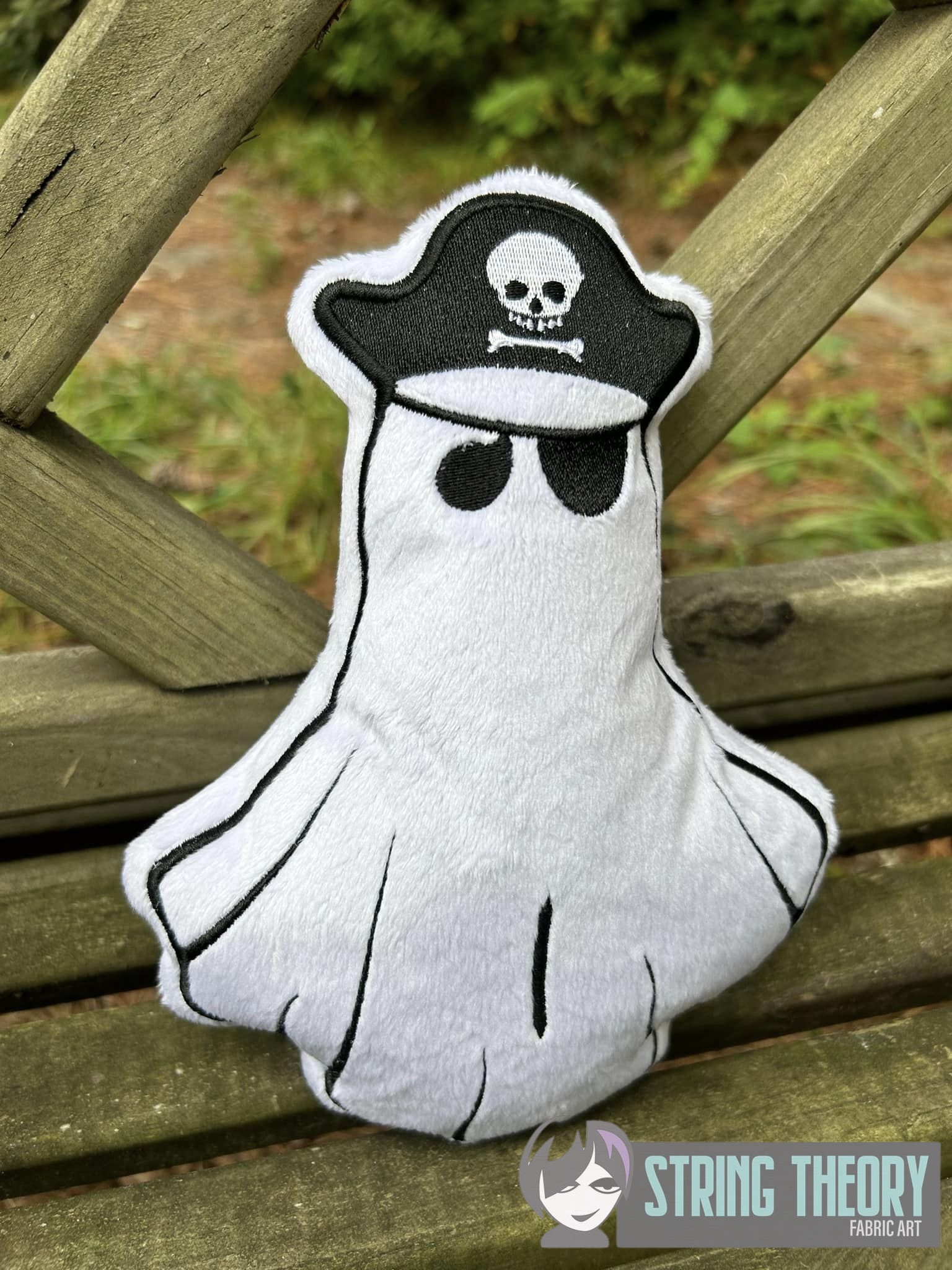 Pirate Ghost ITH stuffie machine embroidery design