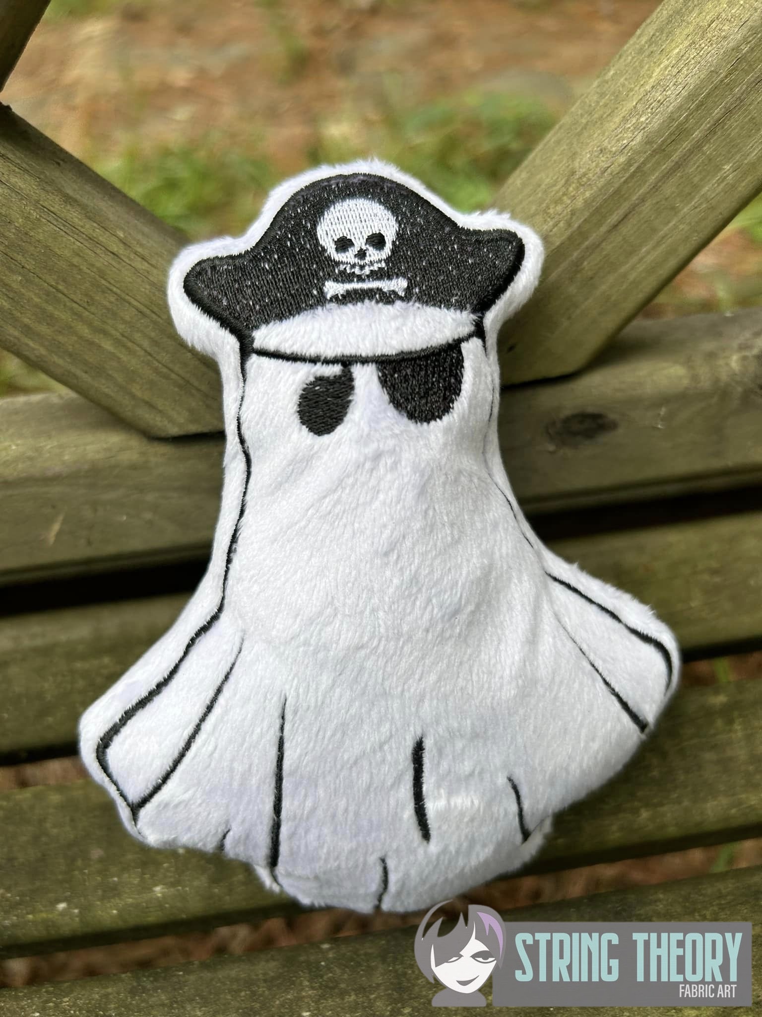 Pirate Ghost ITH stuffie machine embroidery design