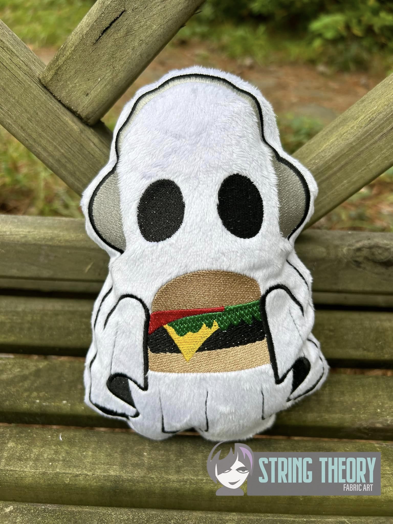 Hungry Ghost ITH stuffie machine embroidery design