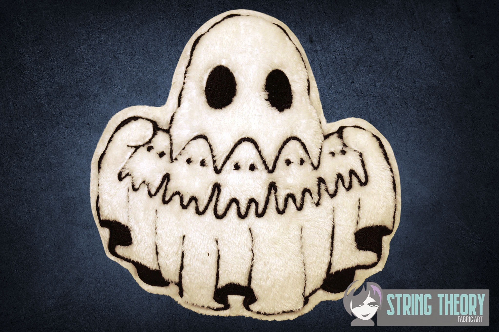 Cut Out Ghost ITH stuffie machine embroidery design