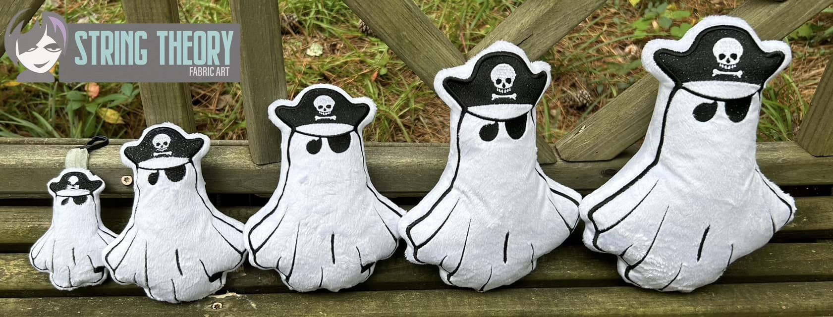 Pirate Ghost ITH stuffie machine embroidery design