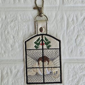 Fan of the Holidays Window 5 ITH fob machine embroidery design