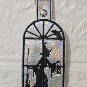 Haunted Window Witch ITH fob machine embroidery design