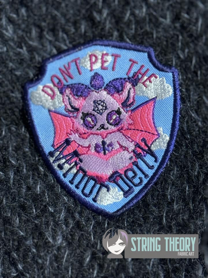 Dont pet the minor deity ITH patch machine embroidery design