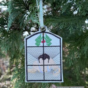 Fan of the Holidays Window ITH ornament machine embroidery design