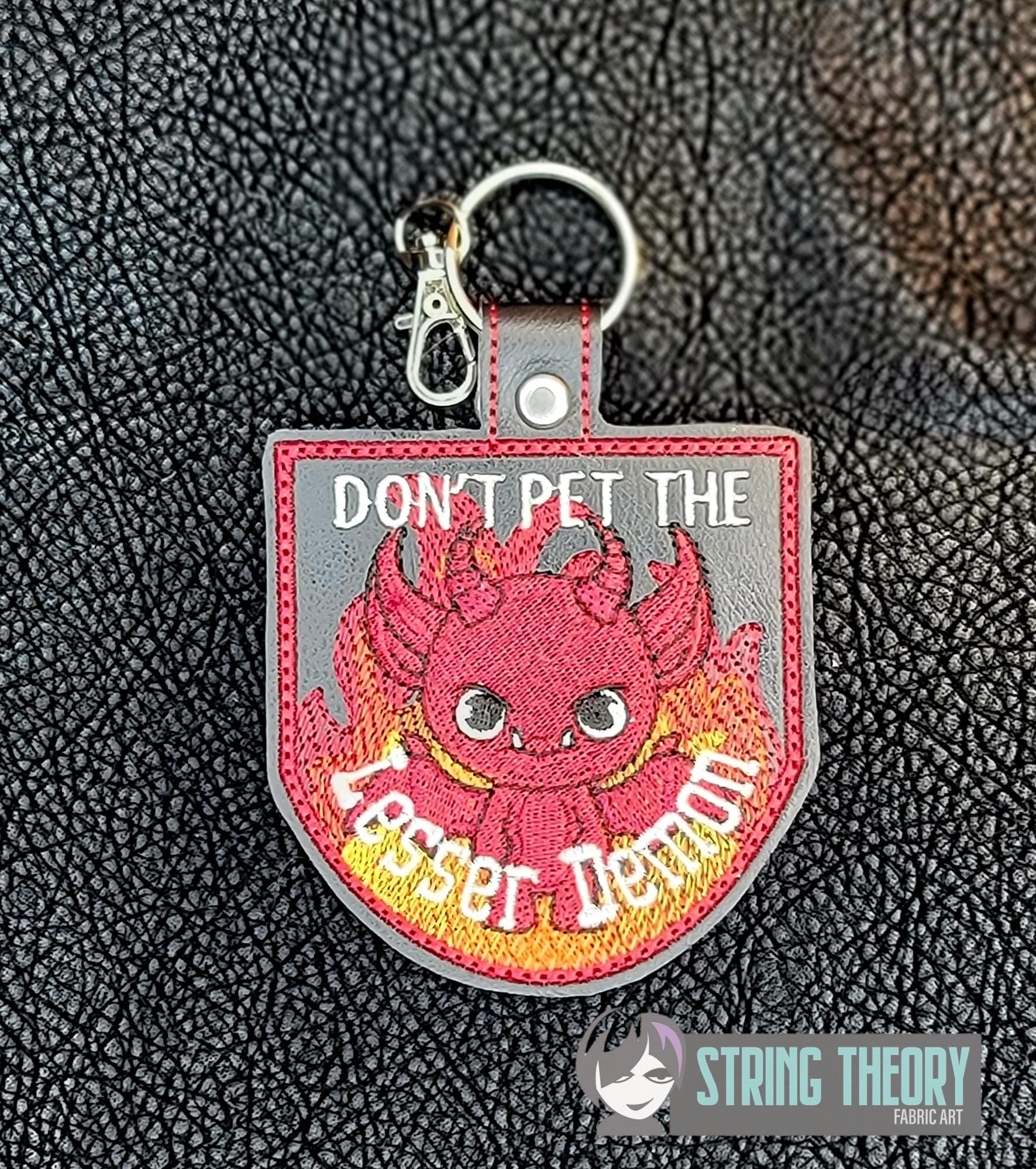 Dont pet the Lesser demon ITH fob machine embroidery design