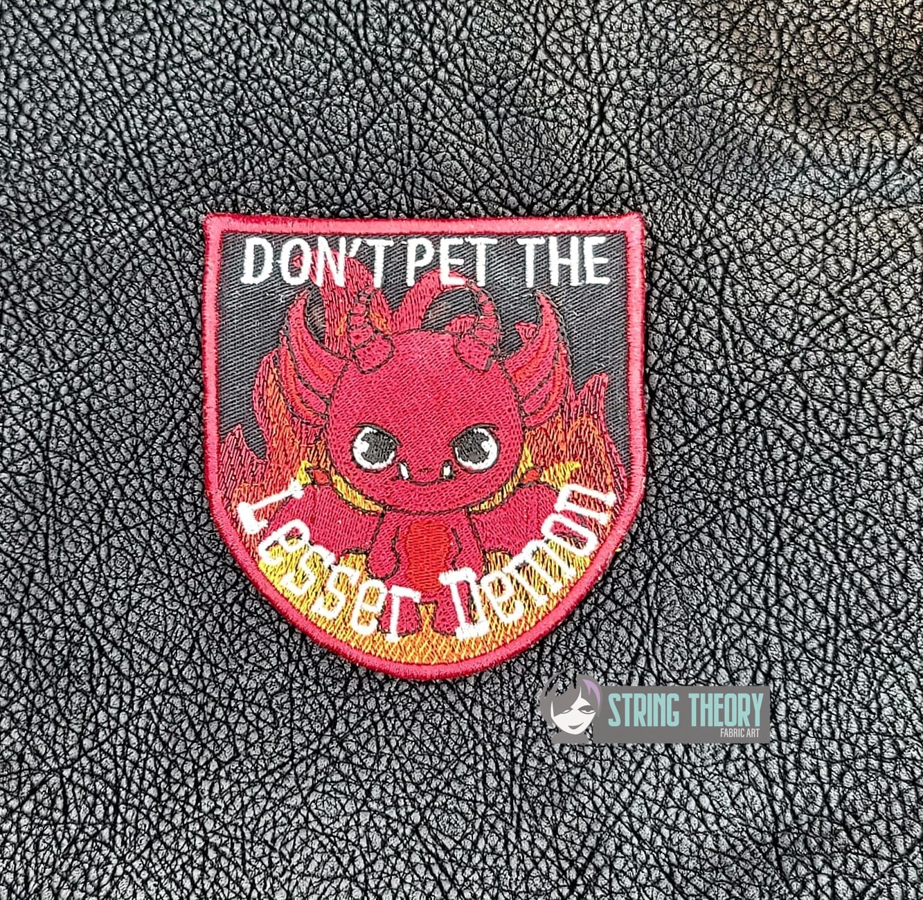 Dont pet the Lesser demon ITH patch machine embroidery design