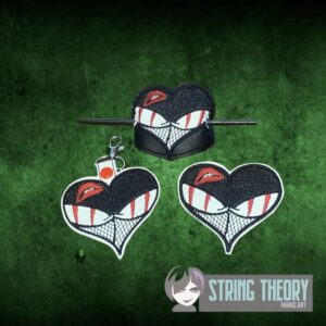 Rocky Horror Picture Show Heart Hiney ITH fob bun cover patch machine embroidery design
