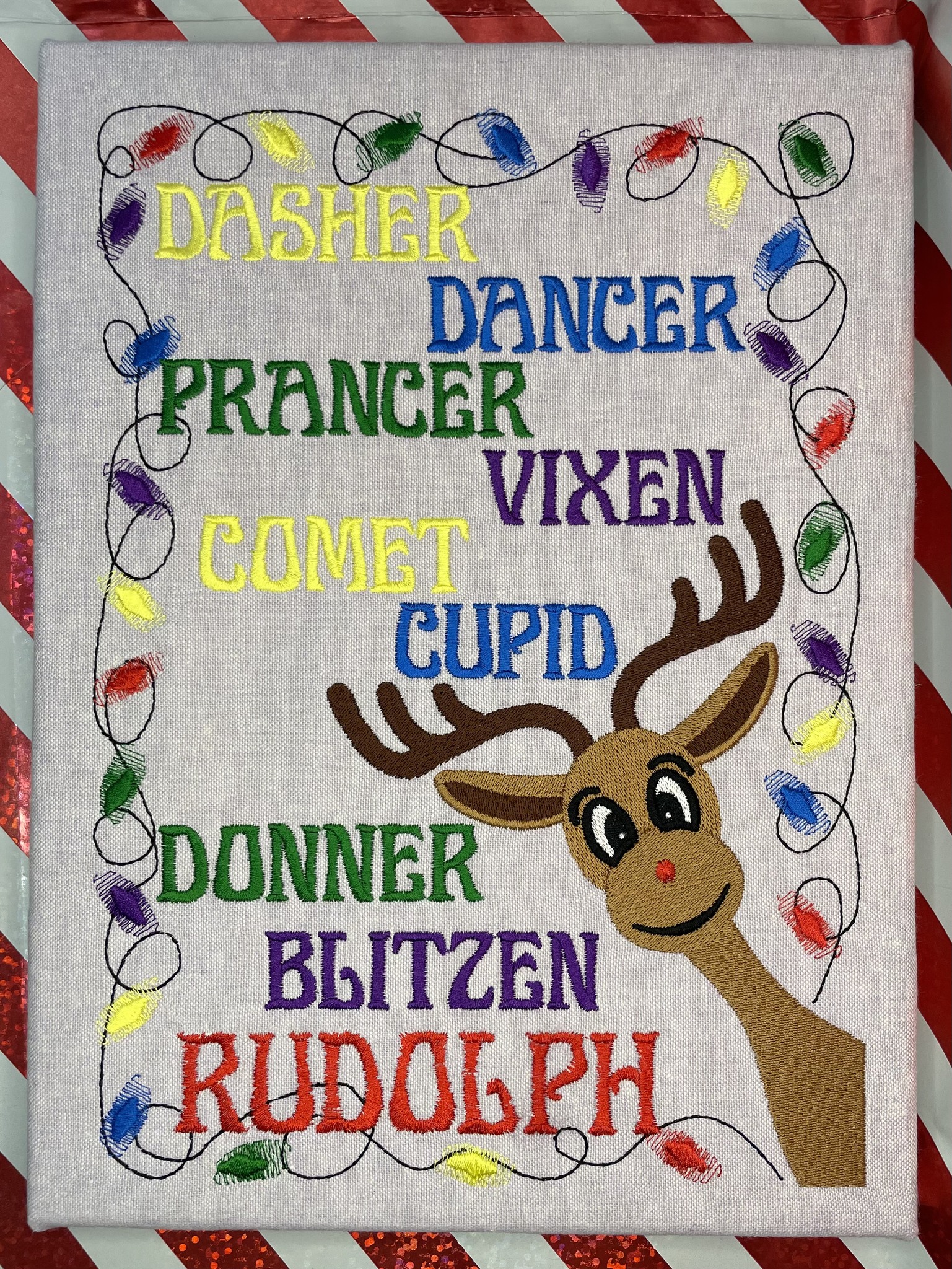 Santas Reindeer machine embroidery design