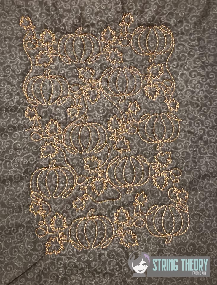 Pumpkin Quilt Stitch machine embroidery design
