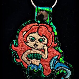 Shelly the Mermaid ITH fob machine embroidery design