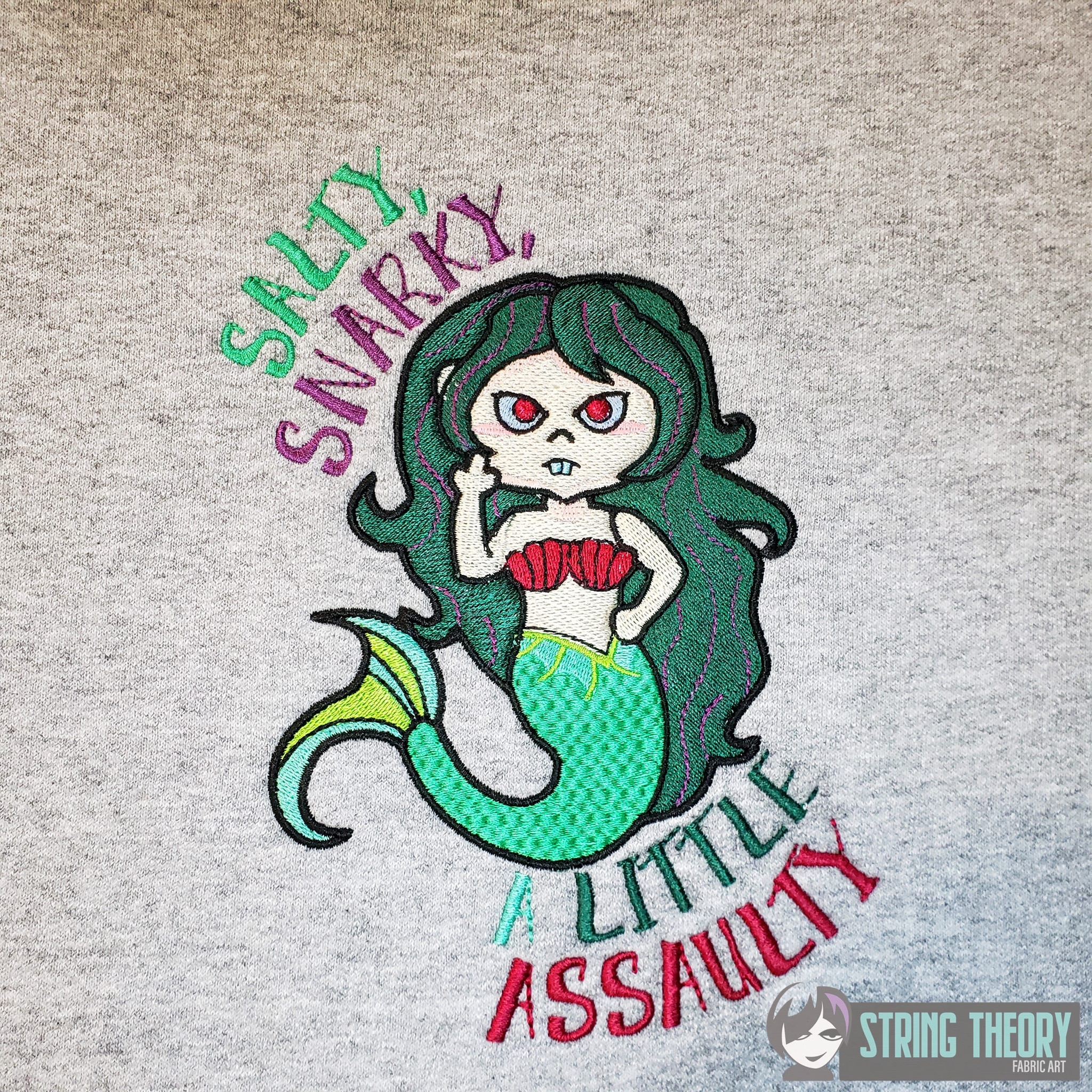 Shelly the Mermaid salty snarky Assaulty machine embroidery pattern