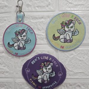Flappy Dont give AF ITH fob patch bun cover machine embroidery design
