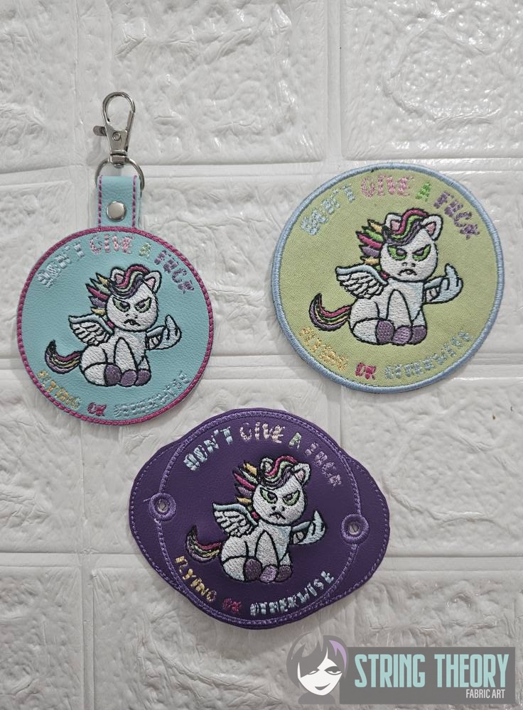 Flappy Dont give AF ITH fob patch bun cover machine embroidery design