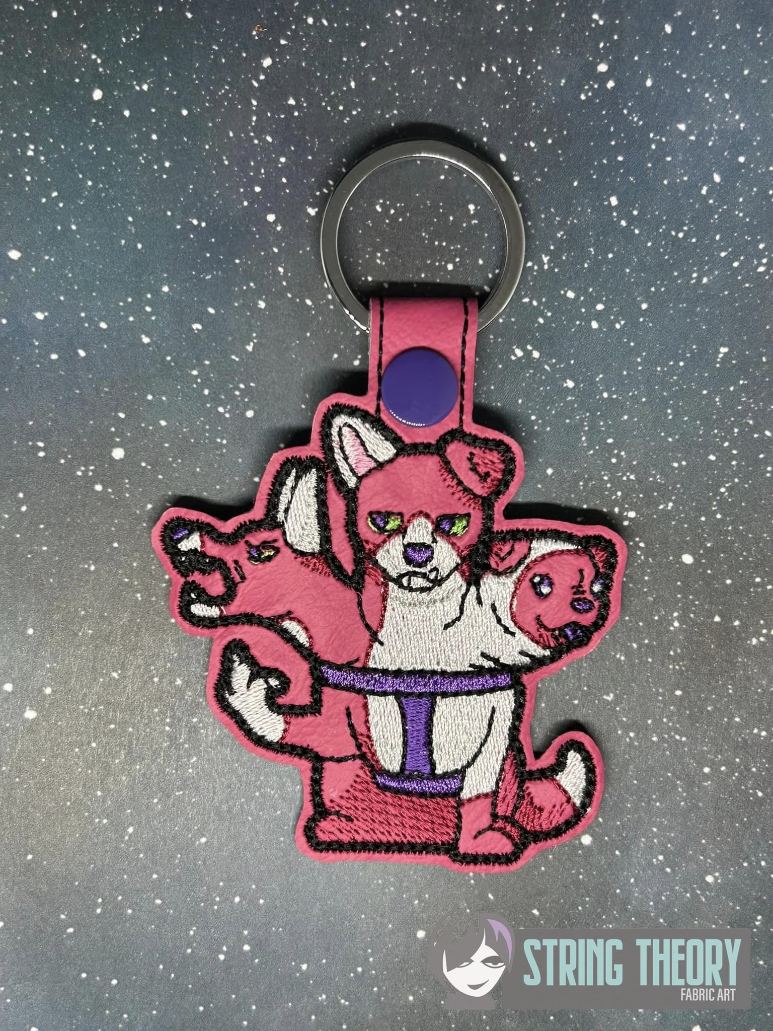 Yappy the Three Headed Dog ITH fob machine embroidery design