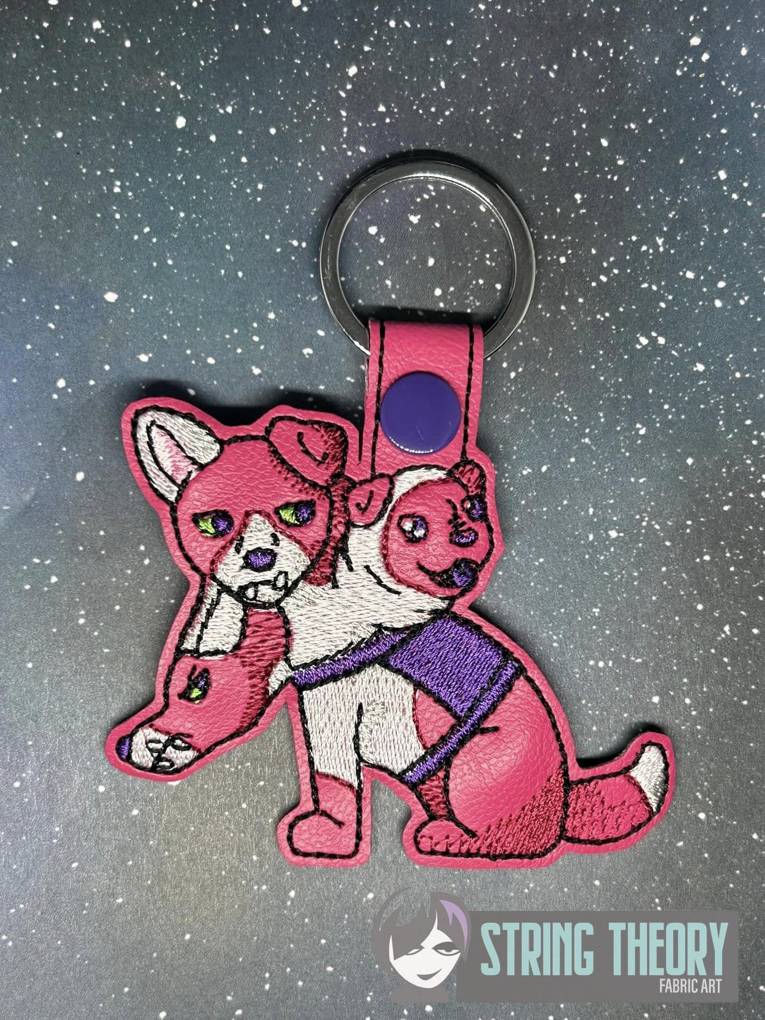 Yappy the Three Headed Dog ITH fob machine embroidery design