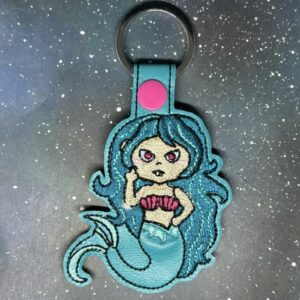 Shelly the Mermaid ITH fob machine embroidery design
