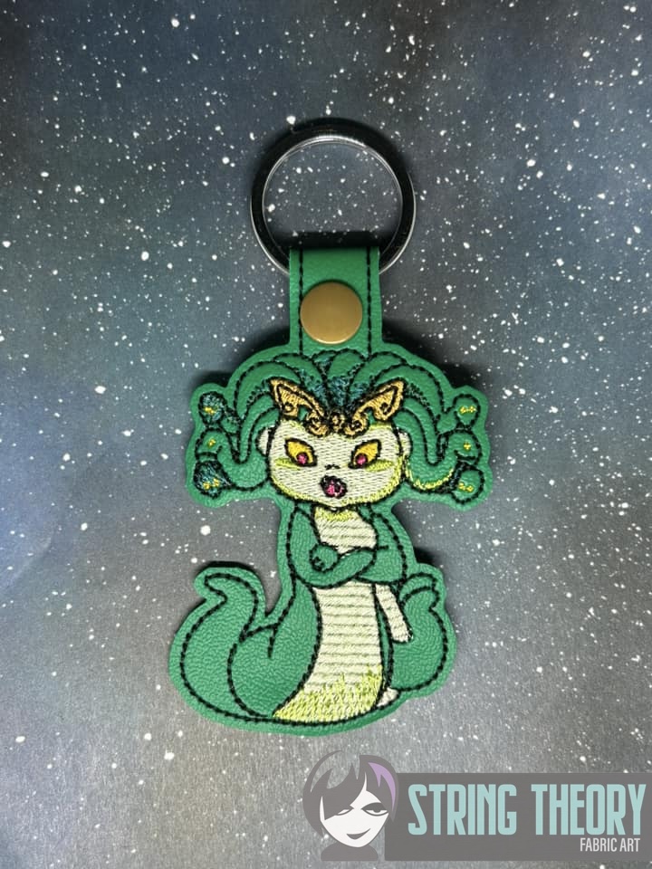Slinky the Gorgon Angry ITH fob machine embroidery design