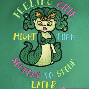 Slinky the Gorgon machine embroidery pattern
